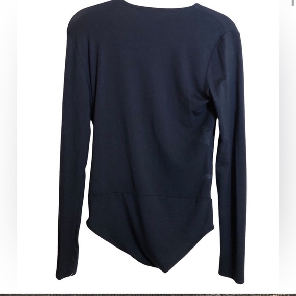 J. CREW Long Sleeve V-neck Wrap Bodysuit Modal Blend In Black Size Small - Picture 4 of 12